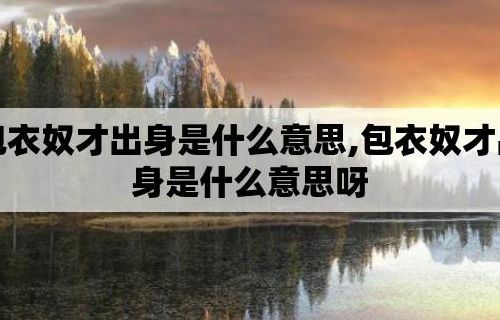 包衣是什么意思（包衣奴才是什么意思）