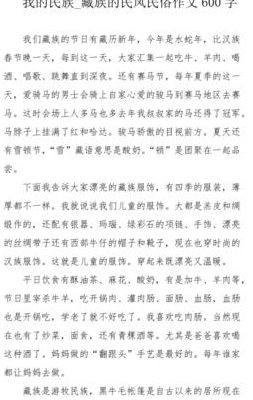 藏族的民风民俗（藏族的民风民俗作文）