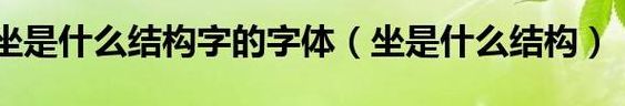 坐的结构（坐的结构和组词）
