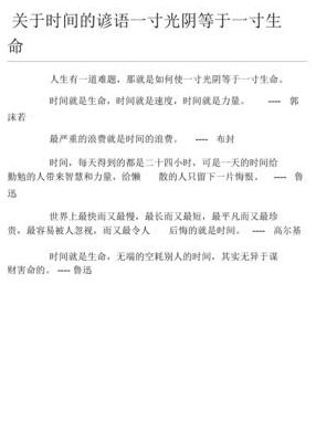 生命的格言（时间就是生命的名言）