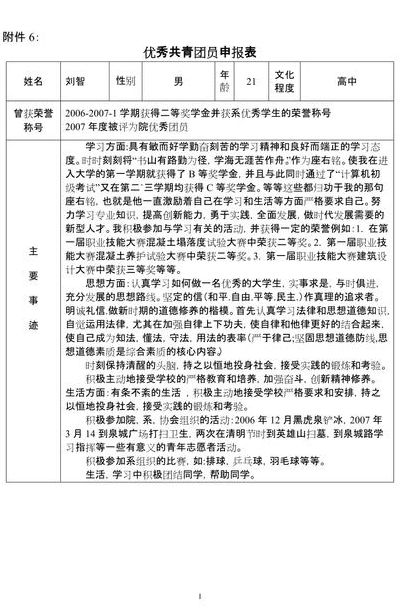 优秀共青团员申请（优秀共青团员申请表模板）