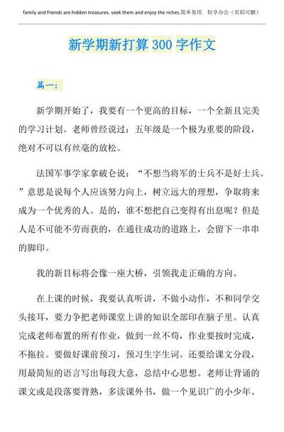 新学期的计划300字（新学期的计划300字到400字）