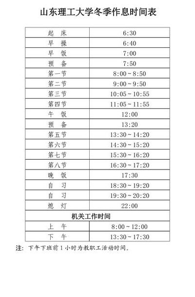标准大学作息时间表（大学的作息时间是怎样的）