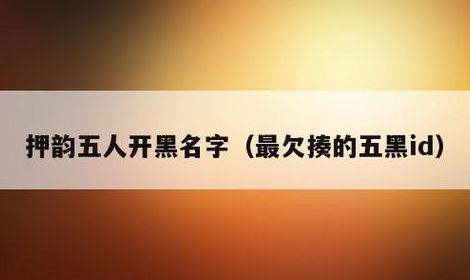 古风的五人开黑名字（五人开黑名字押韵）