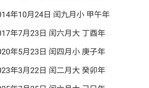 闰四月的年份（闰四月的年份有哪些年份呢）