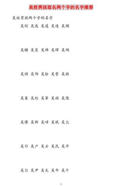 吴姓寓意好的男孩名字（吴姓寓意好的男孩名字两个字）