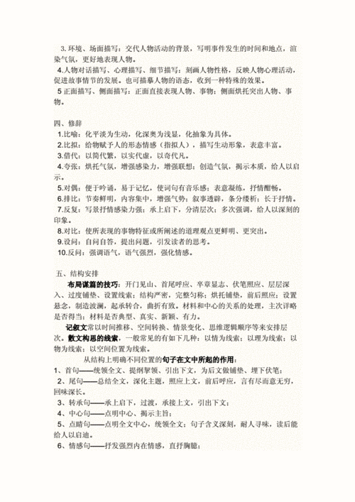 语文的修辞手法有哪些（语文的修辞手法有哪些高中）