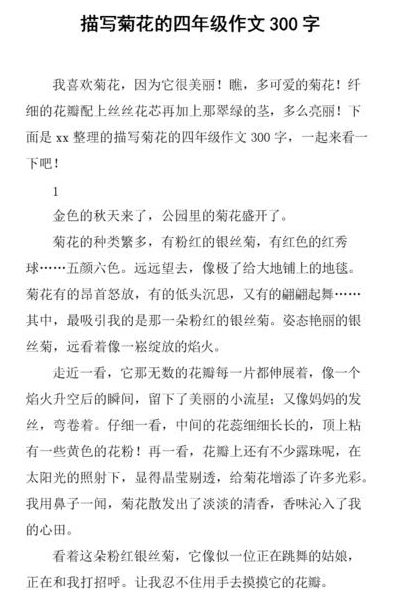 菊花的形状像什么（菊花的形状像什么用一段话写下来）