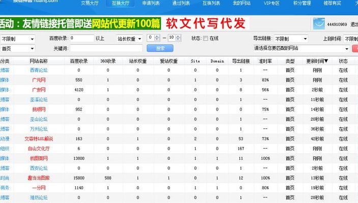 友链交换平台（换友链软件）