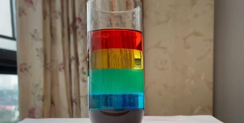 液态彩虹（小实验液体彩虹的原理是什么）