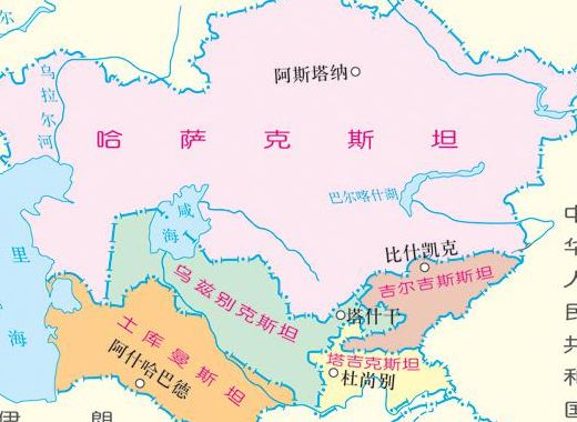 中亚地图（中亚地图国家）