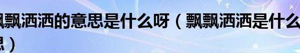 飘飘洒洒的意思(飘飘洒洒的意思是什么啊？)