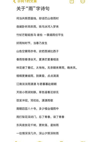 雨水诗句（雨水诗句文案）