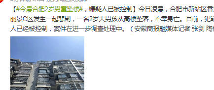 合肥2岁男童坠亡（合肥两岁儿童坠亡）
