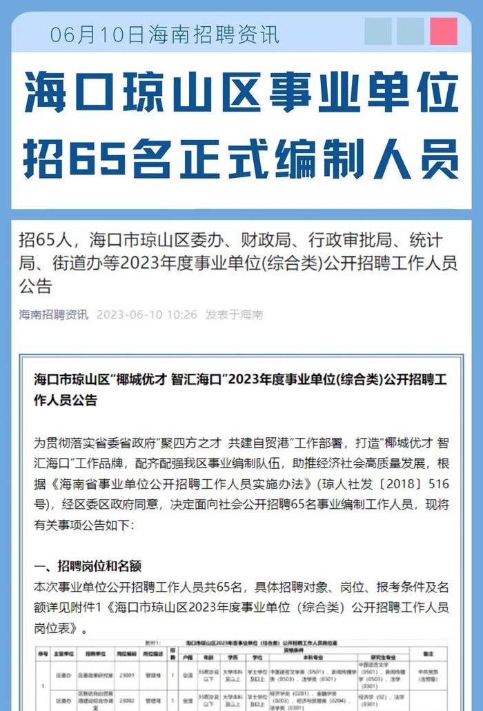海口市琼山区（海口市琼山区事业单位招聘）