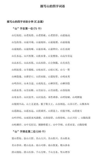 山什么什么应成语（山什么什么成语四个字）