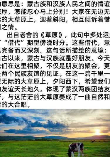 蒙汉情深何忍别天涯碧草话斜阳（蒙汉情深何忍别天涯碧草话斜阳300）