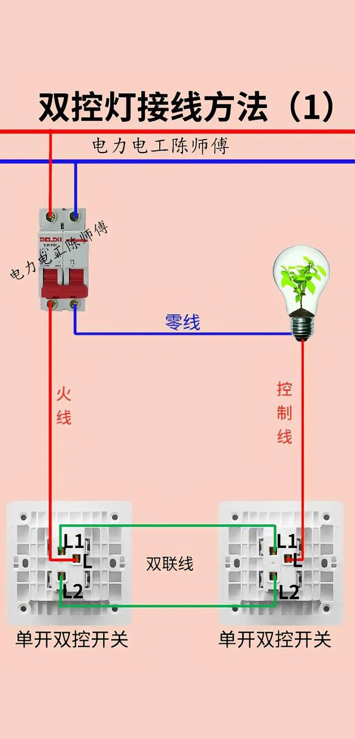 一灯两开关接法图（一灯两开关接法图双控）