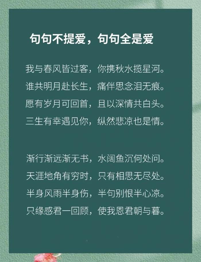 描写爱情的唯美句子（描写爱情的唯美句子古诗）