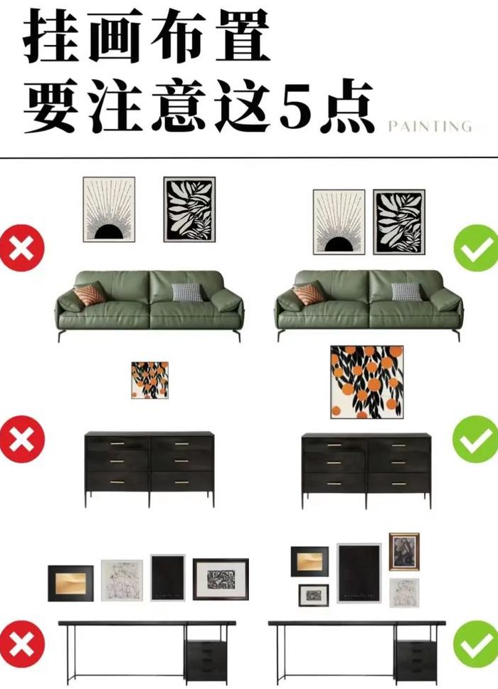 挂画高度尺寸对照表图（挂画高度是多少）