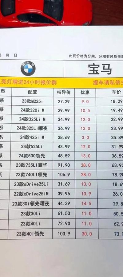 宝马级别和价格对照表图（宝马轿车级别）