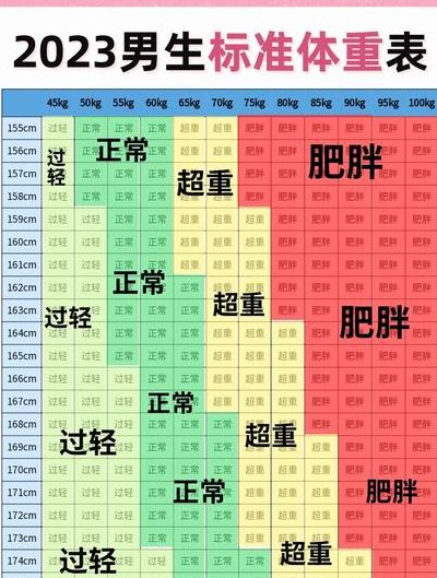 男人体重标准对照表图（男人体重标准对照表2021）