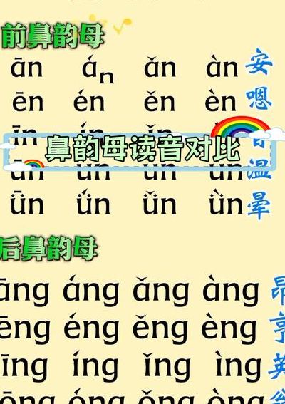 前鼻韵母和后鼻韵母表（前鼻韵母和后鼻韵母表整体认读）